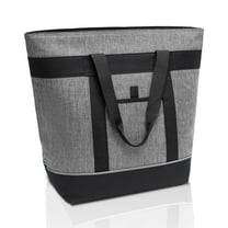Cooler Bag Large Insulated Reusable Grocery Bag Transport Cold Hot Food Apply to Delivery Bag Travel Picnic Cooler 20"×8"×15" Gray