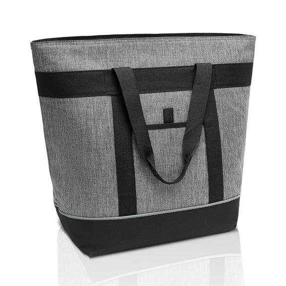 Cooler Bag Large Insulated Reusable Grocery Bag Transport Cold Hot Food Apply to Delivery Bag Travel Picnic Cooler 20"×8"×15" Gray