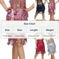 thumbnail image 3 of Roncen Women‘s Latin Dance Hip Scarf with Tassels Belly Tango Dance Skirt Fringe Sequins Wrap Skirt Music Festival Clothing, 3 of 9
