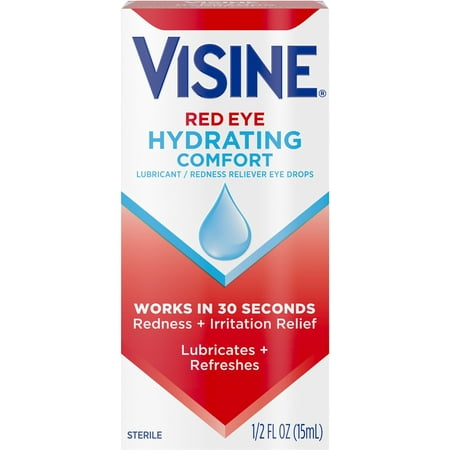 Visine Red Eye Comfort Redness Relief Eye Drops for Red Eyes & Irritation, 0.5 fl. oz 1 ea (Pack of 3)