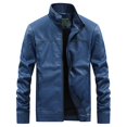 thumbnail image 1 of Allthemen Mens Regular Fit Stand Collar Thickened Daily Leather Jacket zhangyuxiang LED, 1 of 2