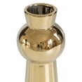 thumbnail image 5 of 10.5" H Decorative Ceramic Ball Neck Flower Table Vase, Shiny Metallic Gold, 5 of 6