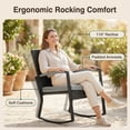 thumbnail image 3 of LOFKA 8-Piece Outdoor Patio Furniture Set, Wicker Rocking Chairs with Glass Table,Gray, 3 of 12
