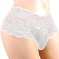 thumbnail image 1 of Men Lace Thong G-string Sissy Panties Erotic Underwear Lingerie Briefs(white)2XL, 1 of 3