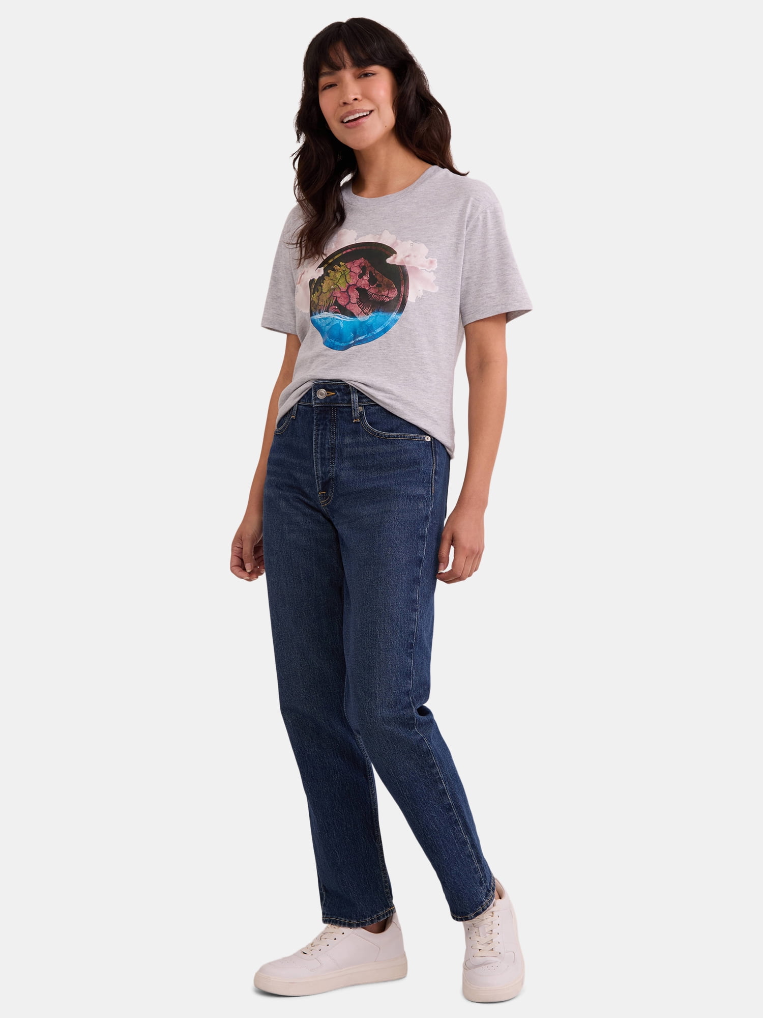 Jurassic World Rebirth Women's Graphic Tee with Short Sleeves, Sizes XXS-XXL