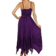 thumbnail image 2 of Sakkas Rayon Embroidered Stonewashed Adjustable Spaghetti Straps Long Dress - Purple - One Size, 2 of 6