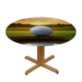 thumbnail image 3 of WYYP Sunset Golf Course Round Tablecloth Waterproof Resistant Fabric 100% Polyester Fiber White, 3 of 8