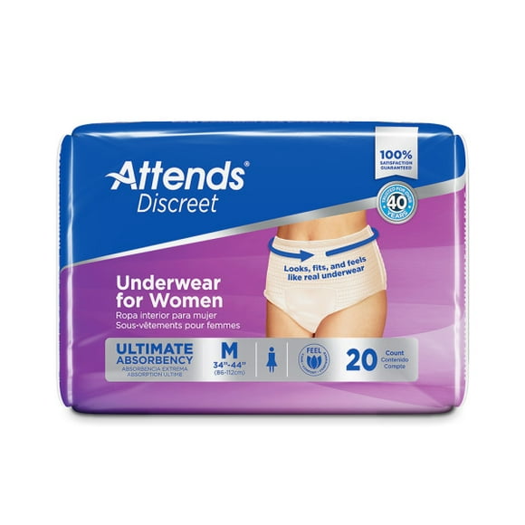 Attends Discreet Women's Underwear - Medium - Case of 80pc