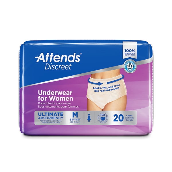 Attends Discreet Women's Underwear - Small - Case of 80pc