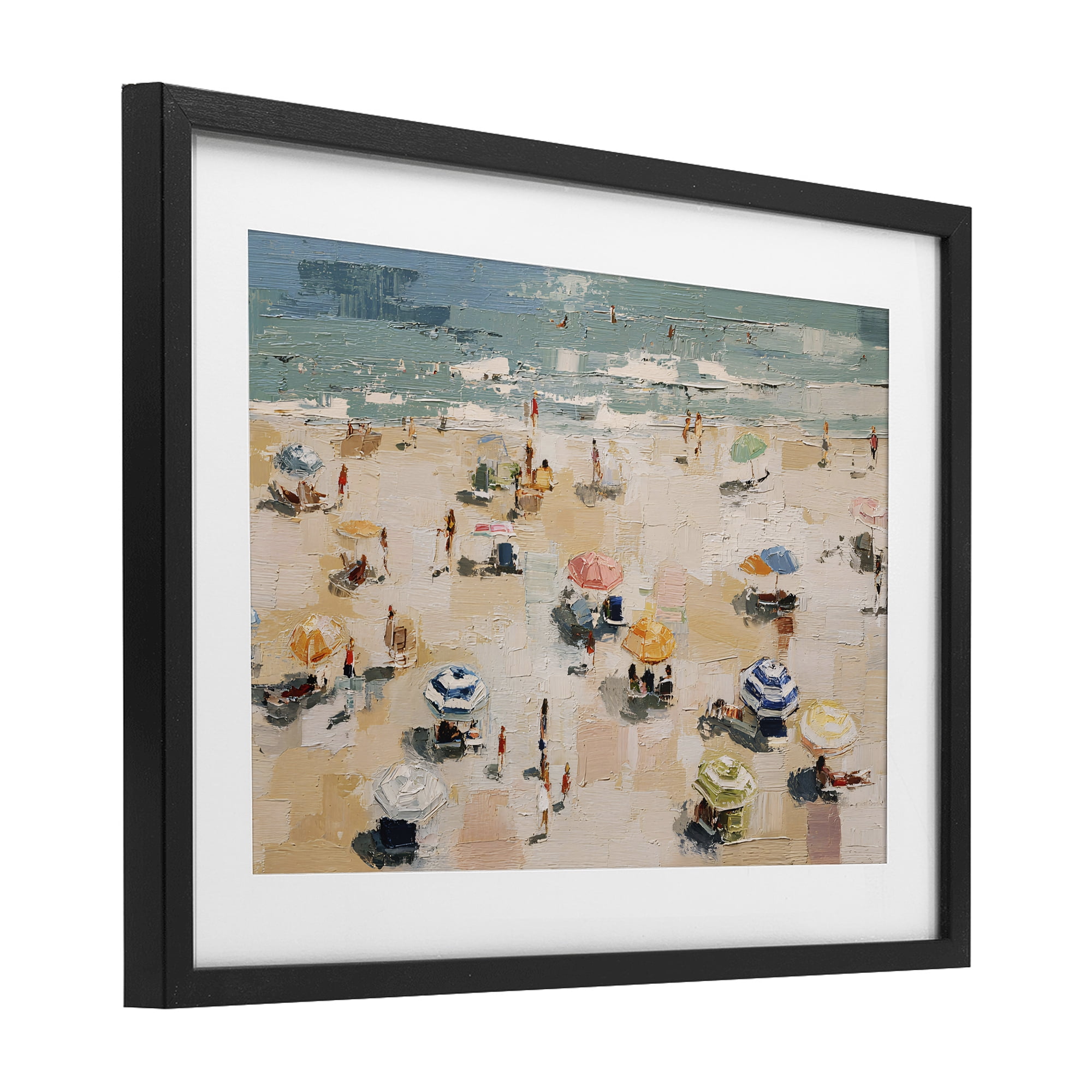 Stupell Industries Summer Beachgoers Expression Black Framed Print Under Glass, design by Jacky Ngan