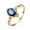 Gold Blue, variant on HIJONES Women's Stainless Steel Elliptical Zirconia Ring Engagement Wedding Love Promise Jewelry Silver Blue Size 10