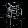 thumbnail image 5 of Huhudde Acrylic Display Risers Stand Set of 3 Medium Low Profile Tiered for Showcasing, 5 of 9