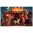 thumbnail image 1 of Thème Coloré Bannière de Cirque Design Clown Éléments Décoratifs Rideaux Rouges Décoration de Fête Carnaval pour Enfants Décoration Intérieure Célébration d'Anniversaire, 1 of 5