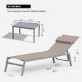 thumbnail image 2 of Domi Patio Chaise Lounge Set of 3,Aluminum Adjustable Pool Lounge Chairs with Side Table,Sunbathing Lounger for Deck Lawn Patio Backyard,Textilene - Khaki, 2 of 8