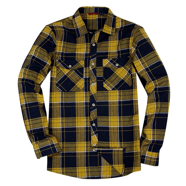 Alimens & Gentle Men's Long Sleeve Heavyweight Flannel Shirts with ...