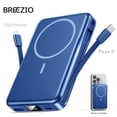 thumbnail image 3 of Magnetic Portable Charger, 10000mAh Power Bank, 5 in 1 Portable Charger with Built in Cable, 20W Fast Charging for Battery Pack Compatible with iPhone 18/17/16/15/14/13 , Samsung Series, 3 of 9