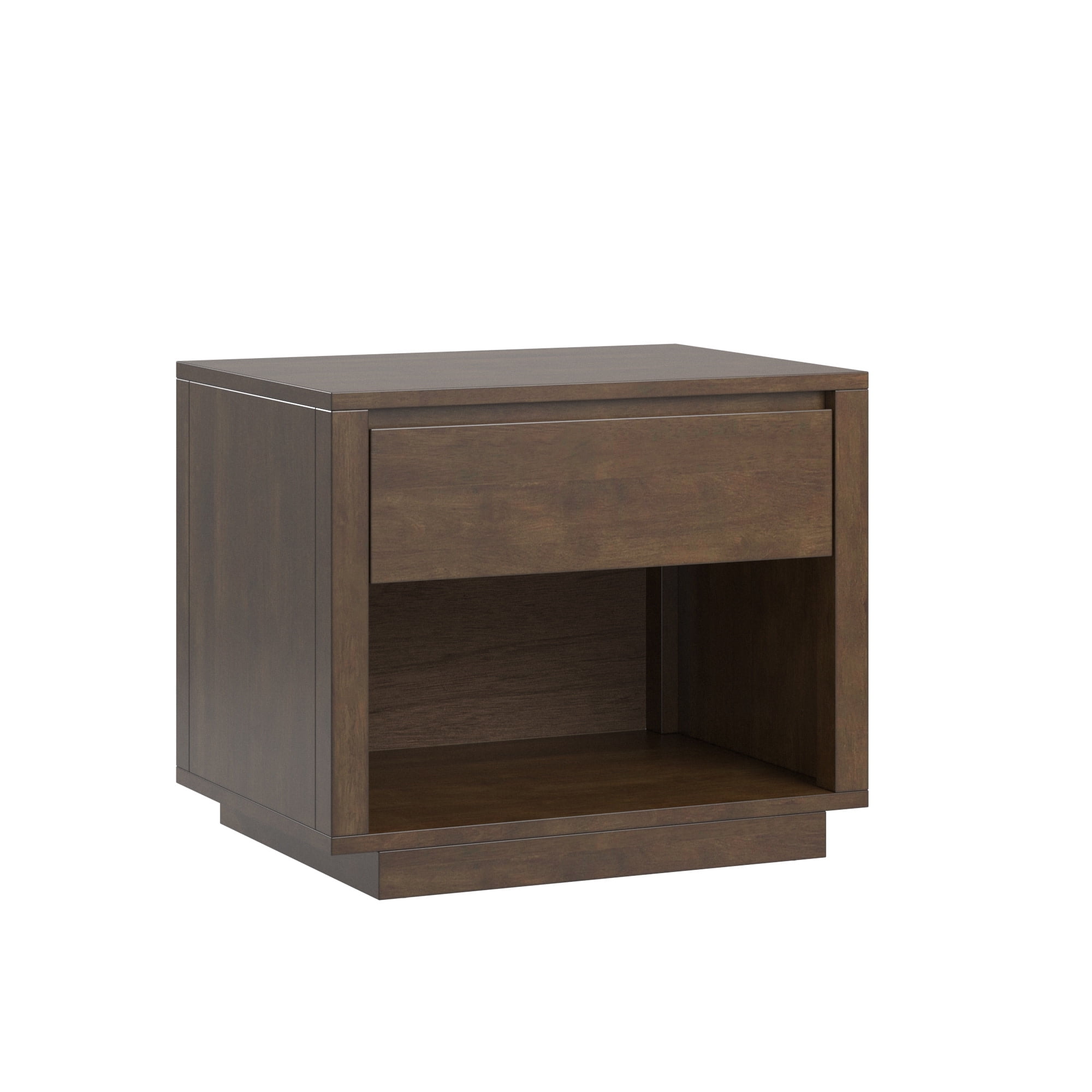 Weston Home Potrero Danish-Inspired Modern 1-Drawer Nightstand, Walnut Finish