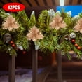 thumbnail image 6 of 12 Pcs Poinsettia Artificial Christmas Flowers Decorations with Clips and Stems Glitter Christmas Poinsettia Decorations for Xmas Tree Ornaments Winter Party Wreath Decoration, 6 of 6