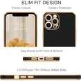 thumbnail image 2 of iPhone 12 Pro Max Case,Phone Case for iPhone 12 Pro Max,Slim Fit Soft with Adjustable Wristband Kickstand Scratch Resistant Shockproof Protective Cover for iPhone 12 Pro Max 6.7", Black/Golden, 2 of 8