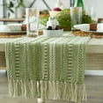 thumbnail image 4 of DII Braided Stripe Jacquard Fringe Table Runner, 4 of 5