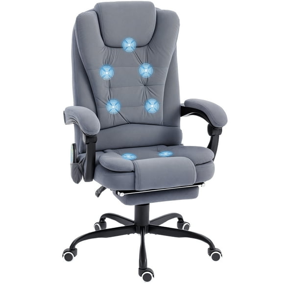 Vinsetto 7-Point Vibration Massage Office Chair with Swivel Wheels, Grey