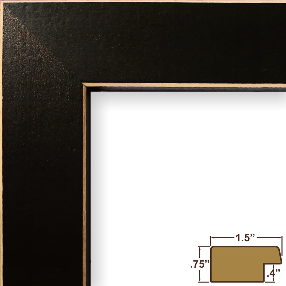 Craig Frames Shaker 276, 18x24 inch Picture Frame, Black Solid Wood