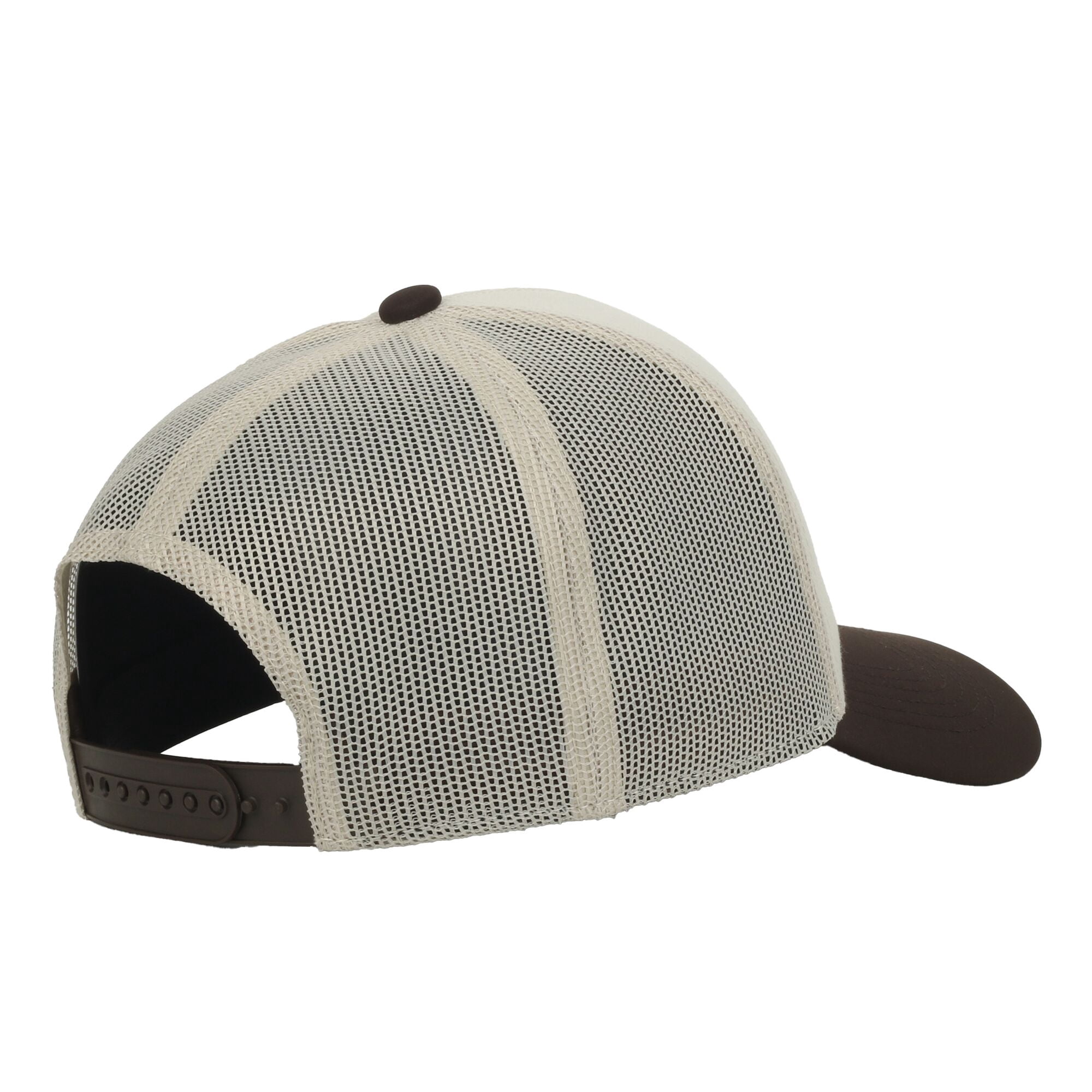 Winchester Structured 5-Panel Trucker Hat – American Flag Screen Print, Meshback Cap, Putty/Brown, One Size