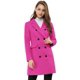 thumbnail image 3 of Abrigo Allegra K para mujer, elegante gabardina de invierno, fucsia, talla grande, 3 of 7