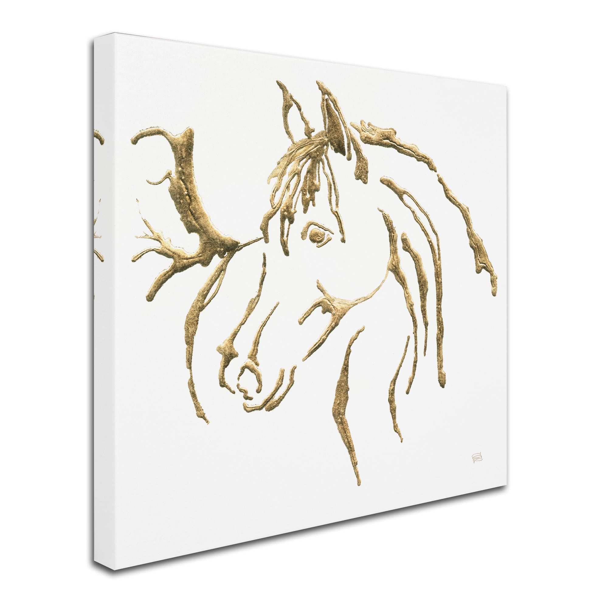 Trademark Fine Art 'Gilded Mare on White' Canvas Art by Chris Paschke