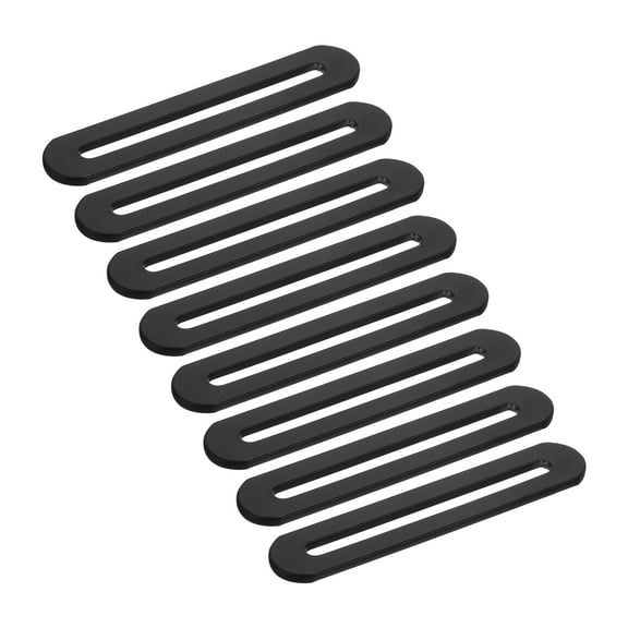 8Pcs Adjustable Flat Mending Plate Support with Slot, 3.54 x 0.75 Inch Stainless Steel Slotted Straight Brace Brackets for Wooden Furniture, Black