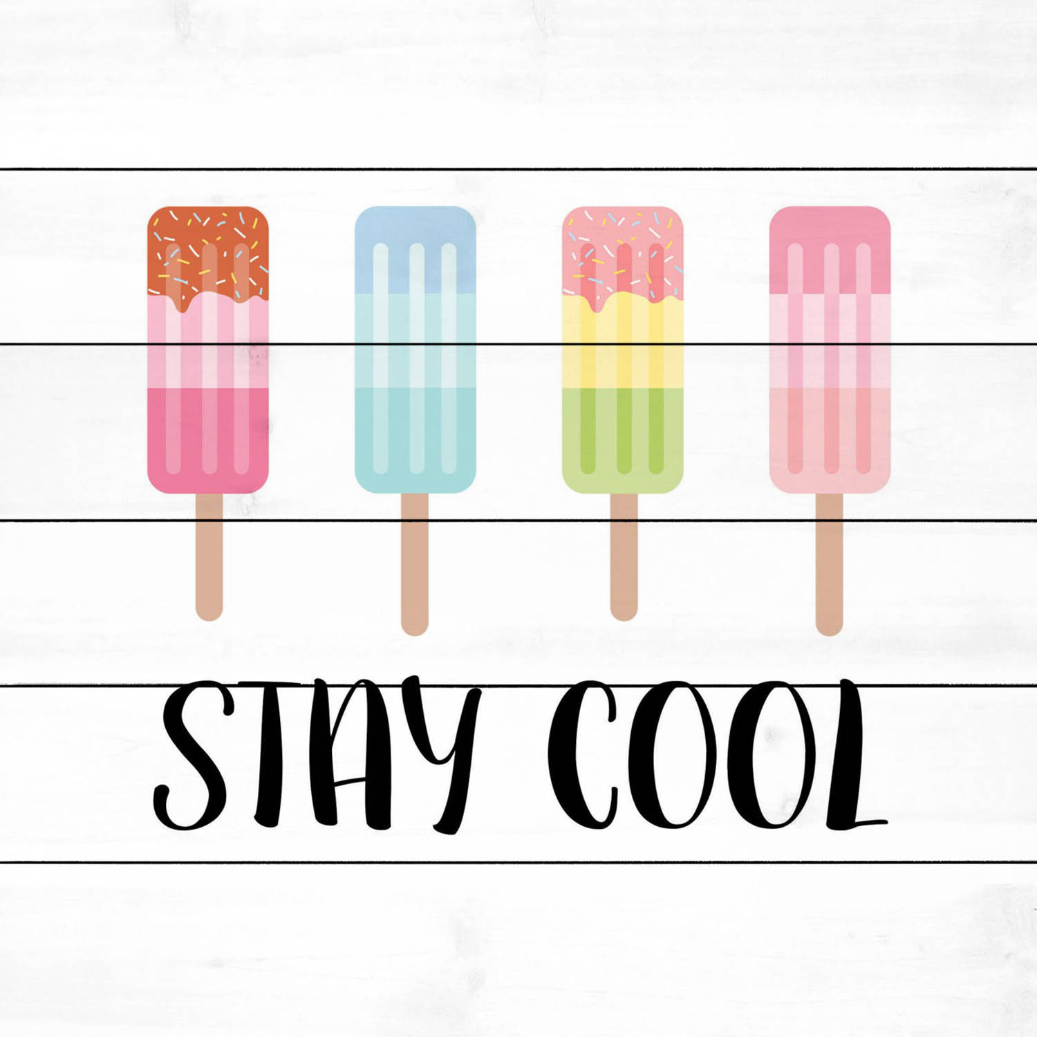 Marmont Hill "Stay Cool" by Diana Alcala Painting Print on White Wood