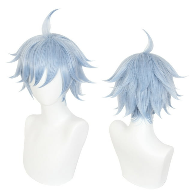 Peluca para cosplay Genshins Impacts Chongyun, pelo sintético, 30 cm