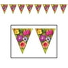 Party Central Pack of 12 Multi-Color Tropical Flower Hawaiian Luau Pennant Banners 12'