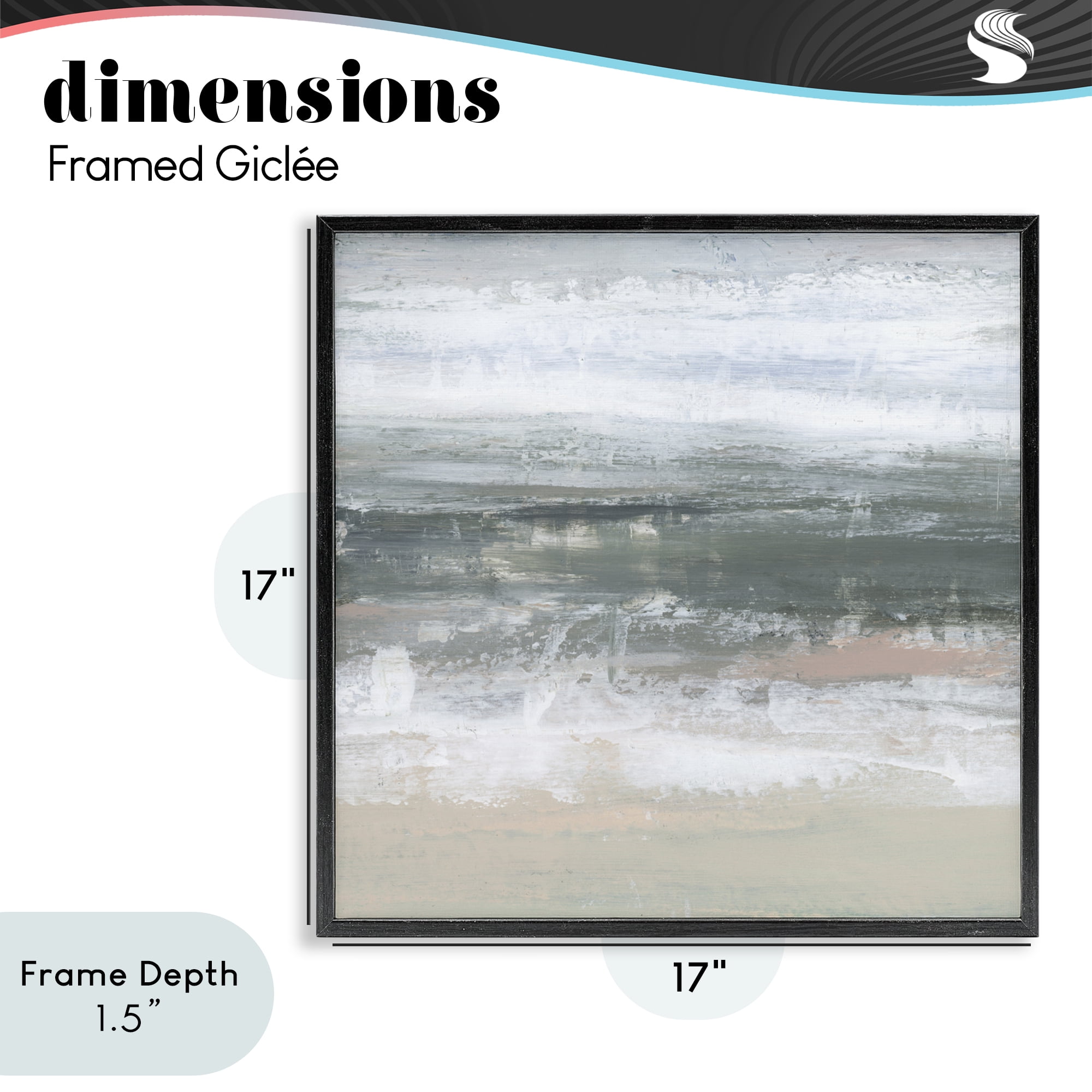 Stupell Industries Subdued Pastel Tides Black Framed Giclee Art, design by Ethan Harper