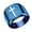 Blue, variant on Men Stainless Steel 17mm Square Ring Signet Style Classical Simple Plain Wide Cross Promise Ring Blue Size 5
