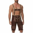 thumbnail image 3 of Tiweut Mens Leisure Outfits Sets Oktoberfest Elegant Cosplay Costume Suspender Pants Court Dress Party Button Man's Clothes Suit Brown,M, 3 of 3