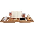 thumbnail image 2 of D'Eco 79 Luxury Bamboo Bathtub Caddy Tray, with Book & Wine Holder, 2 of 6