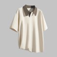 thumbnail image 4 of hoksml Men Plus Size T Shirt Top Big And Tall Polo Shirts Solid Color Collared Colour Blocking Collar Athletic Short Sleeve Casual Loose Tee Shirts, 4 of 6