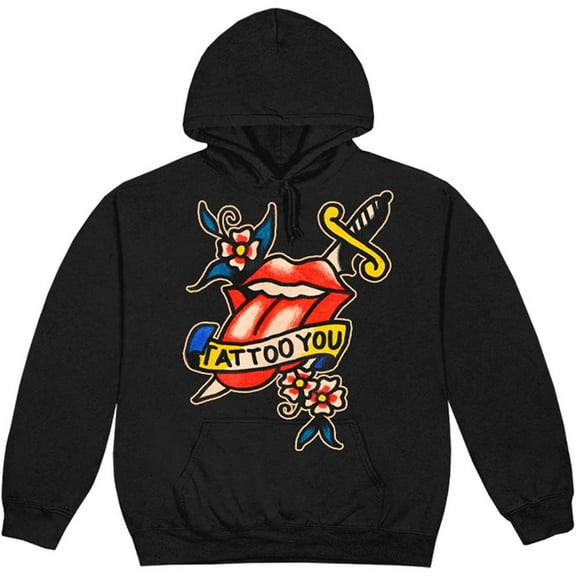 The Rolling Stones Unisex Pullover Hoodie Sweatshirt Tattoo You Lick (Small)