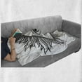 thumbnail image 6 of Eye Soft Flannel Fleece Throw Blanket, Triangle Shape with Wavy and All Seeing Eye Tattoo Style Masonic, Cozy Plush for Indoor and Outdoor Use, 60" x 80", White and Black, by Ambesonne, 6 of 6
