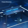 thumbnail image 4 of HLDIRECT 55 inch Gaming Desk with LED Lights & Power Outlet, Computer Gamer Desk with Monitor Stand, 4 of 8