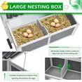 thumbnail image 2 of Aukfa 71" Chicken Coop Wooden Poultry Cage with Wheels & Nesting Box for Outdoor, Gray, 2 of 10