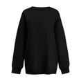 thumbnail image 5 of Women's Oversized V-Neck Sweatshirt, Soft Solid Color Pullover Top with Long Sleeves, Comfortable Loose Fit Casual Shirt, Breathable Everyday Wear for Fall Season and Leisure Activities Black L, 5 of 5