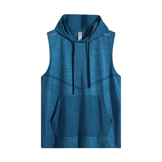 Timegard Workout Top for Men Athletic Breathable Sleeveless Hoodies Pullover Lightweight Running Tank Top