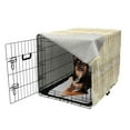 thumbnail image 2 of Ethnic Dog Crate Cover, Abstract Borders from Prehistoric Cultures with Ombre Effect, Easy to Use Pet Kennel Cover for Medium Large Dogs, 35" x 23" x 27", Yellow and White, by Ambesonne, 2 of 6