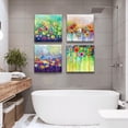 thumbnail image 4 of Lienzo decorativo con flores para baño, 4 paneles, 30 x 30 cm, 4 of 9