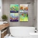thumbnail image 4 of Lienzo decorativo con flores para baño, 4 paneles, 30 x 30 cm, 4 of 9