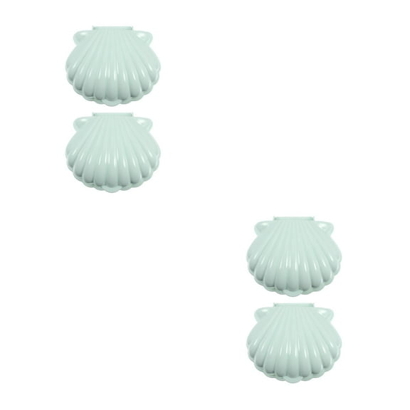WORGEOUS 4 Pcs  Soap Trays Sea Shell Shape Soap Dishes Plastic Soap Cases Soap Containers