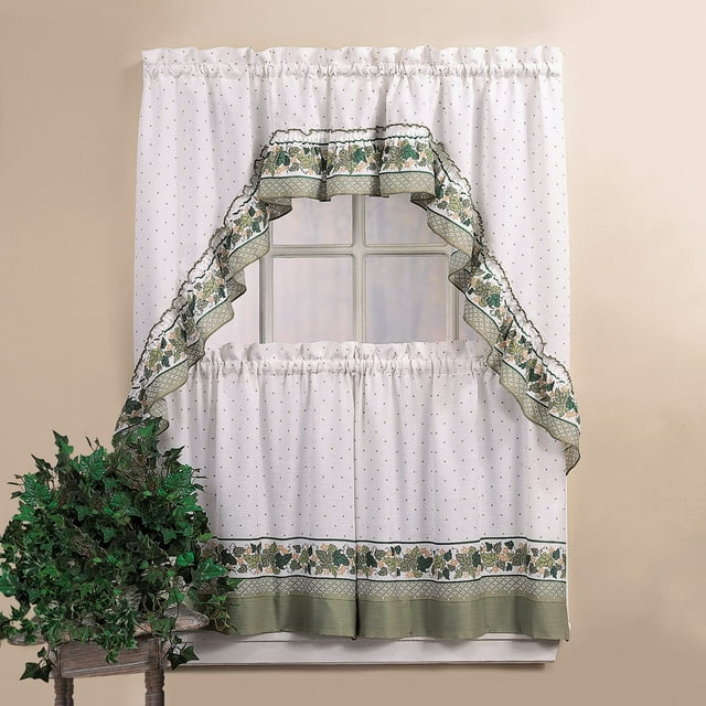 Juego de cortinas CHF & You Cottage Ivy Country Tier 56 x 36