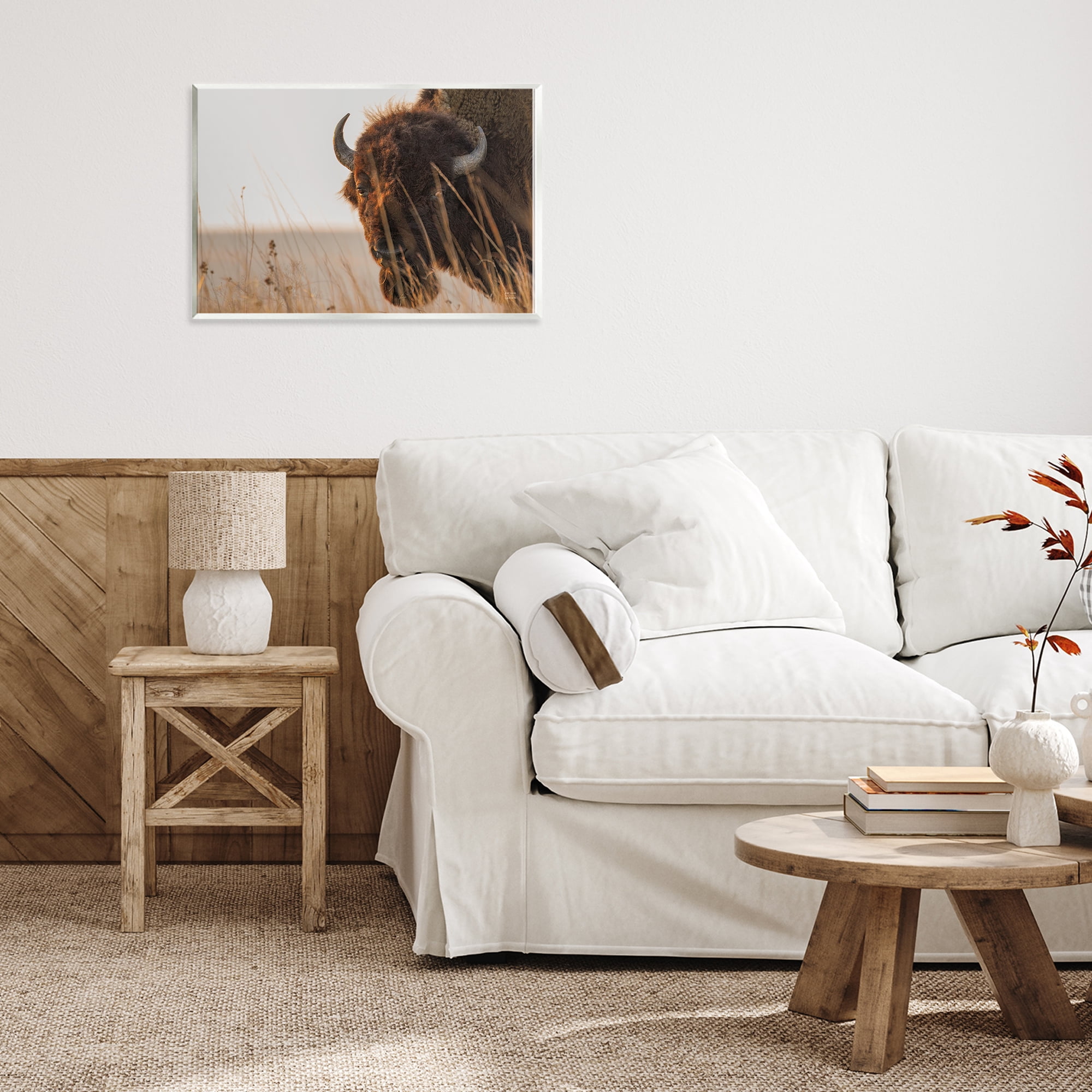 Stupell Industries Bison Sunset on Golden Prairie Wall Plaque Art, design by Nathan Larson